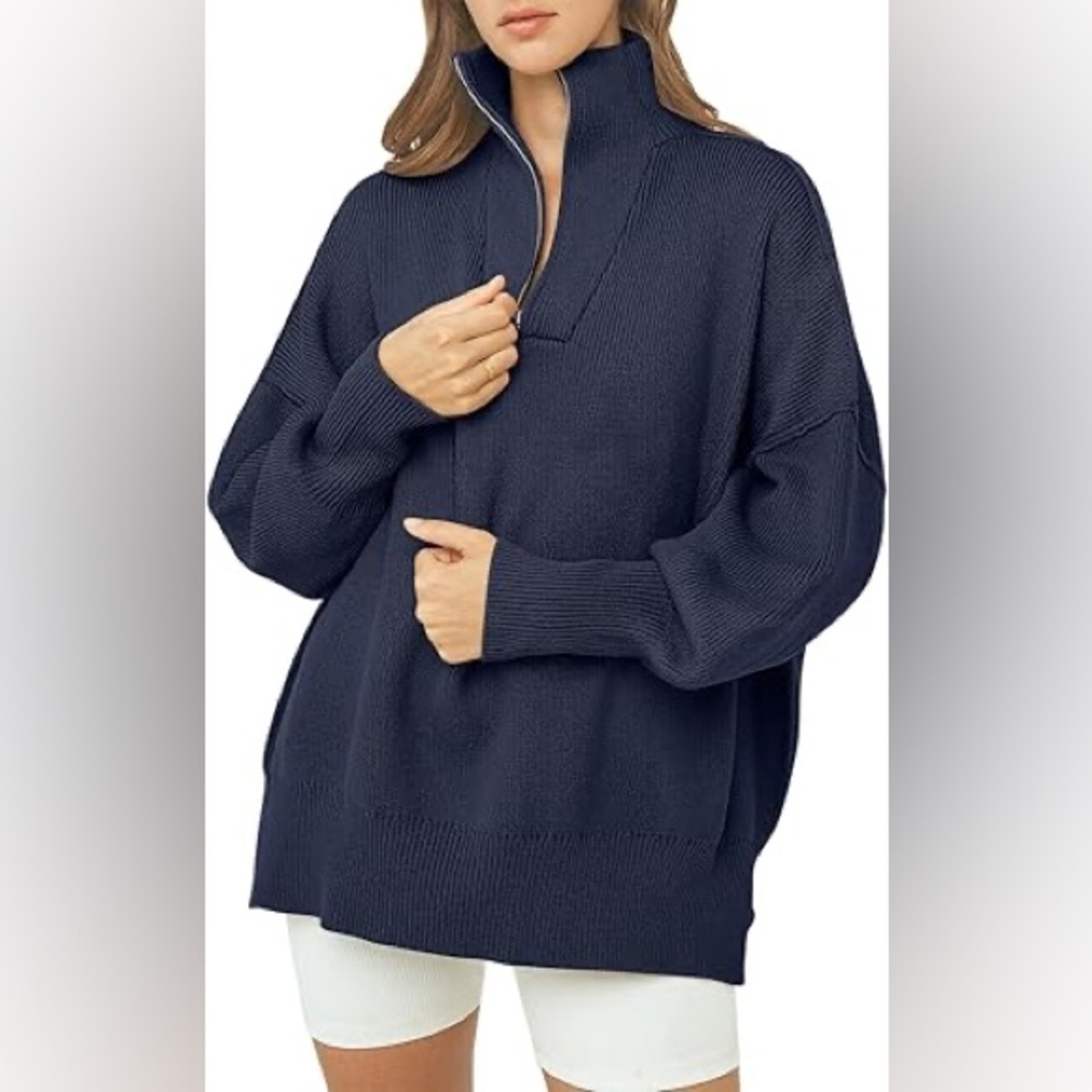 Classic Navy V-Neck Sweater for Women